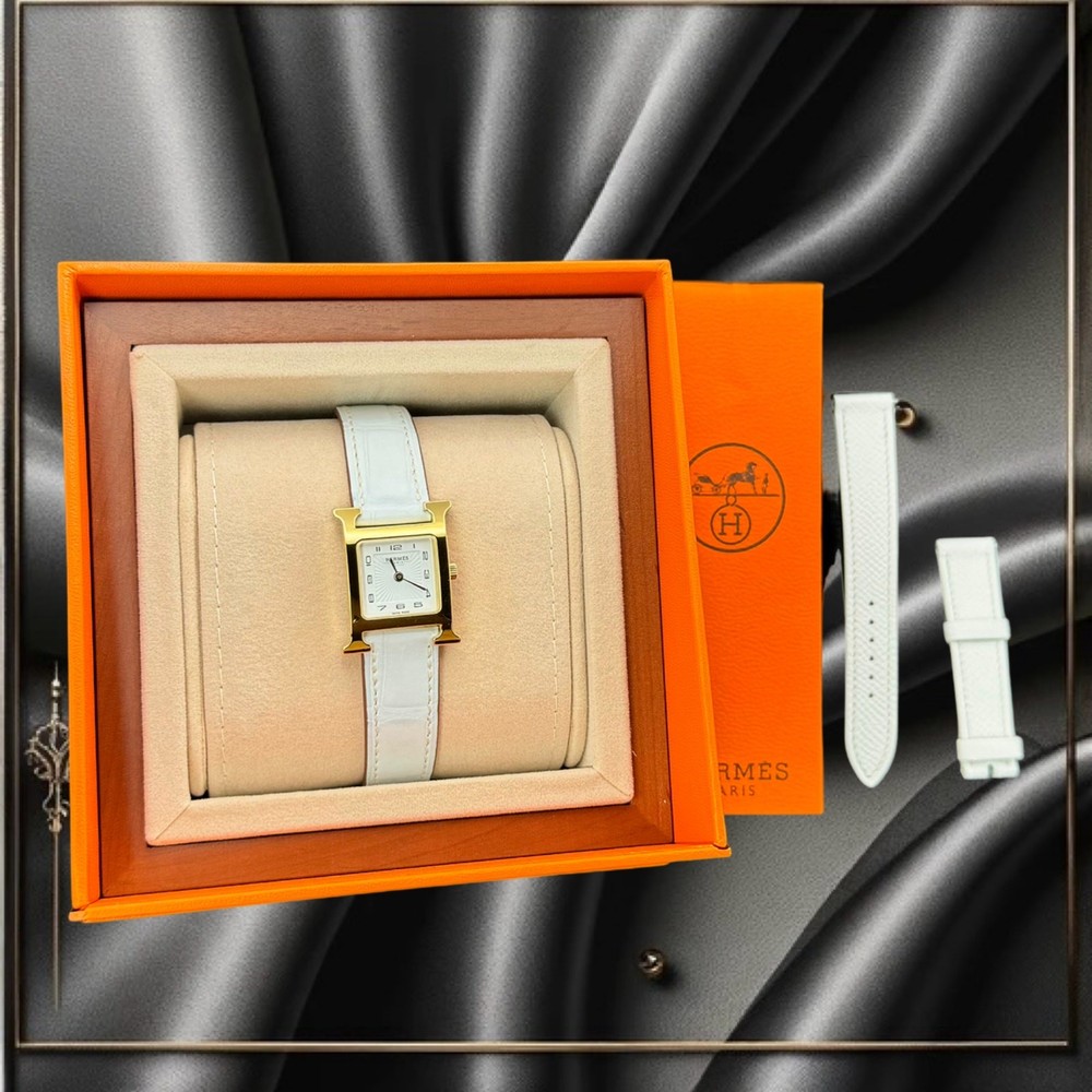 Authentic Hermès Heure H Watch with Extra Strap Brand New