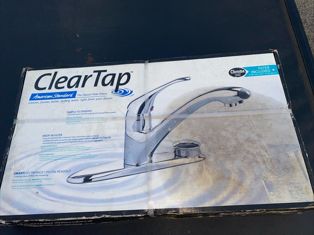 ClearTap Faucet Water Filter System (box was wet from weather but dry already)