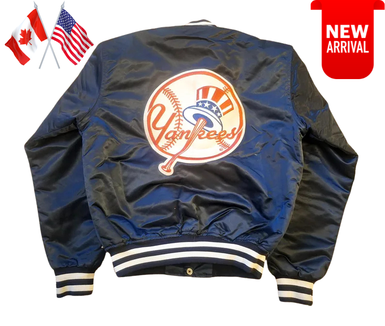 New York Yankees Vintage 90s MLB Backpatch Satin Men Varsity Jacket