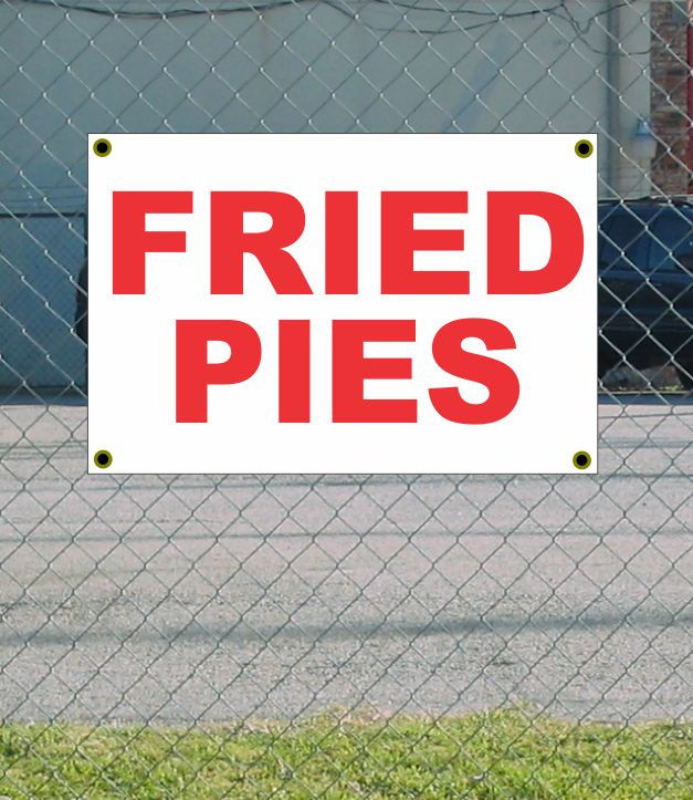 New 2x3 Red & White Fried Pies Banner Sign Discounted Price Free Shipping