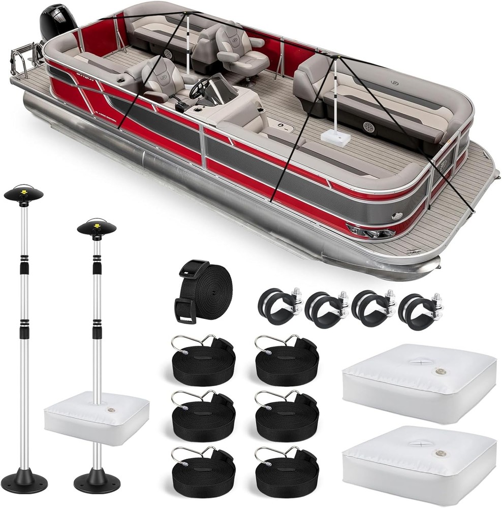 Adjustable Boat Cover Support Poles with Straps & Bags for Pontoon – 2 Pack