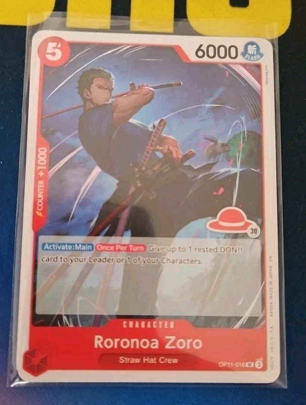 One Piece TCG Roronoa Zoro Character OP11-016 Playset X4