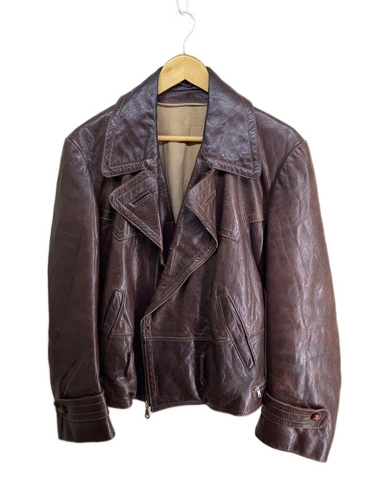 Leather Jacket Blouson/Leather/Brw/Plain 3995