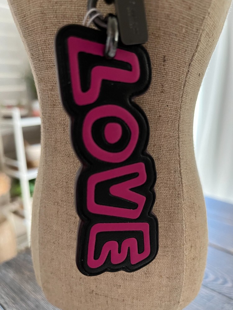 Coach x Keith Haring LOVE Limited Edition Keychain Bag Charm NWT