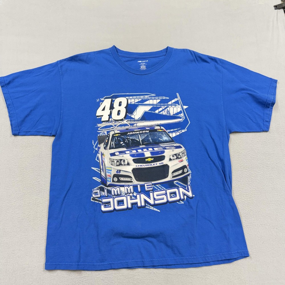 Jimmie Johnson Shirt Mens 2XL Blue NASCAR Racing Team Lowe's 48 Chevy Tee
