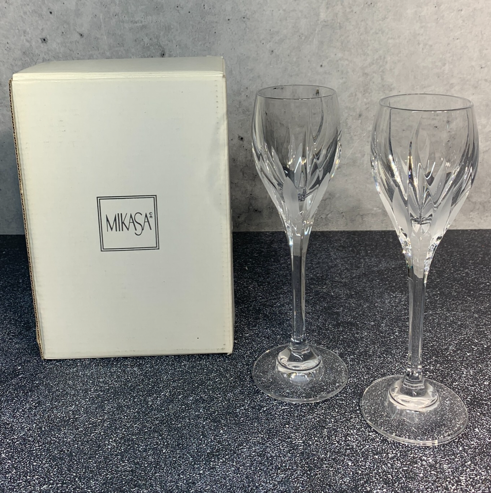 Mikasa Flame D’Amore - 2 Crystal Cordial Cocktail Glasses - Elegant Barware ~7