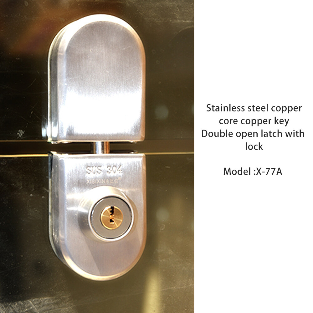 Stainless Steel Glass Door Lock Set Fits 10-12mm Thickness