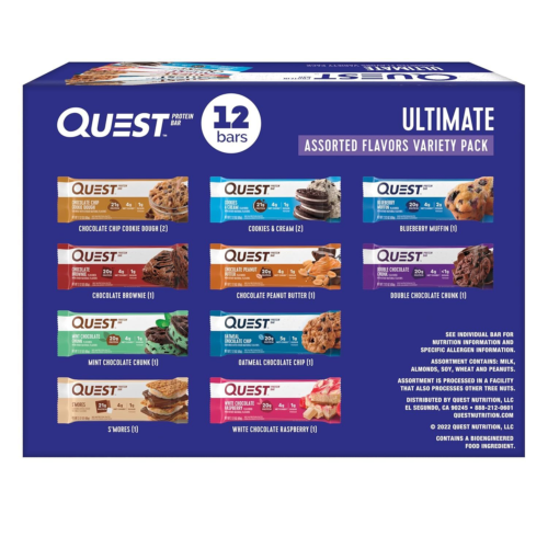 Quest Nutrition Ultimate Variety Pack Protein Bars, 2.12 Ounce (Pack of 12)