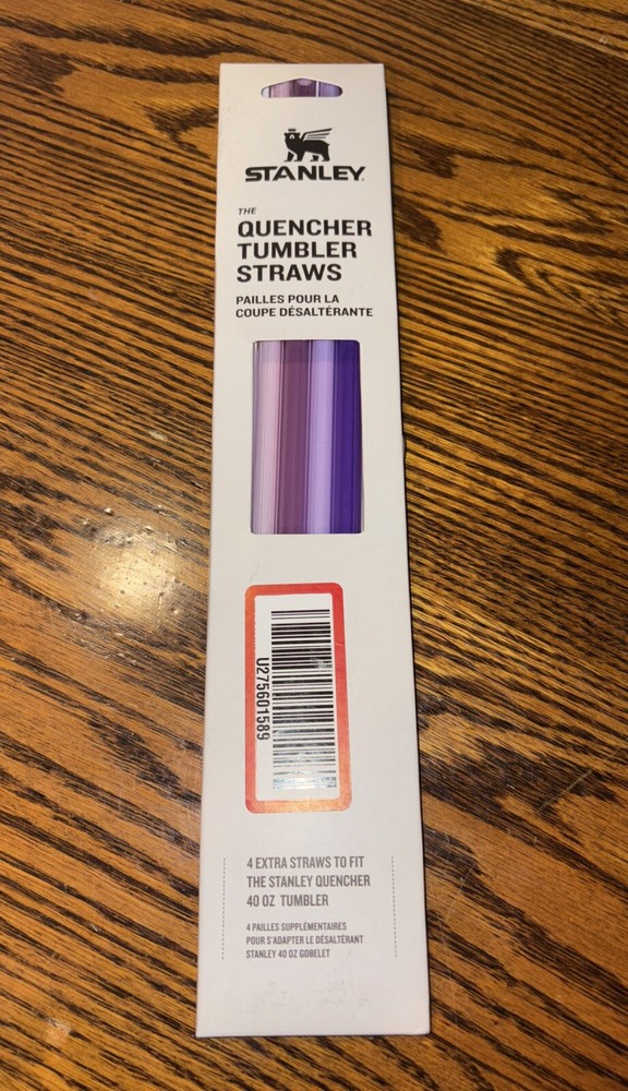Stanley Quencher 30oz Tumbler OEM Purple Replacement Straws 4 - Pack NEW