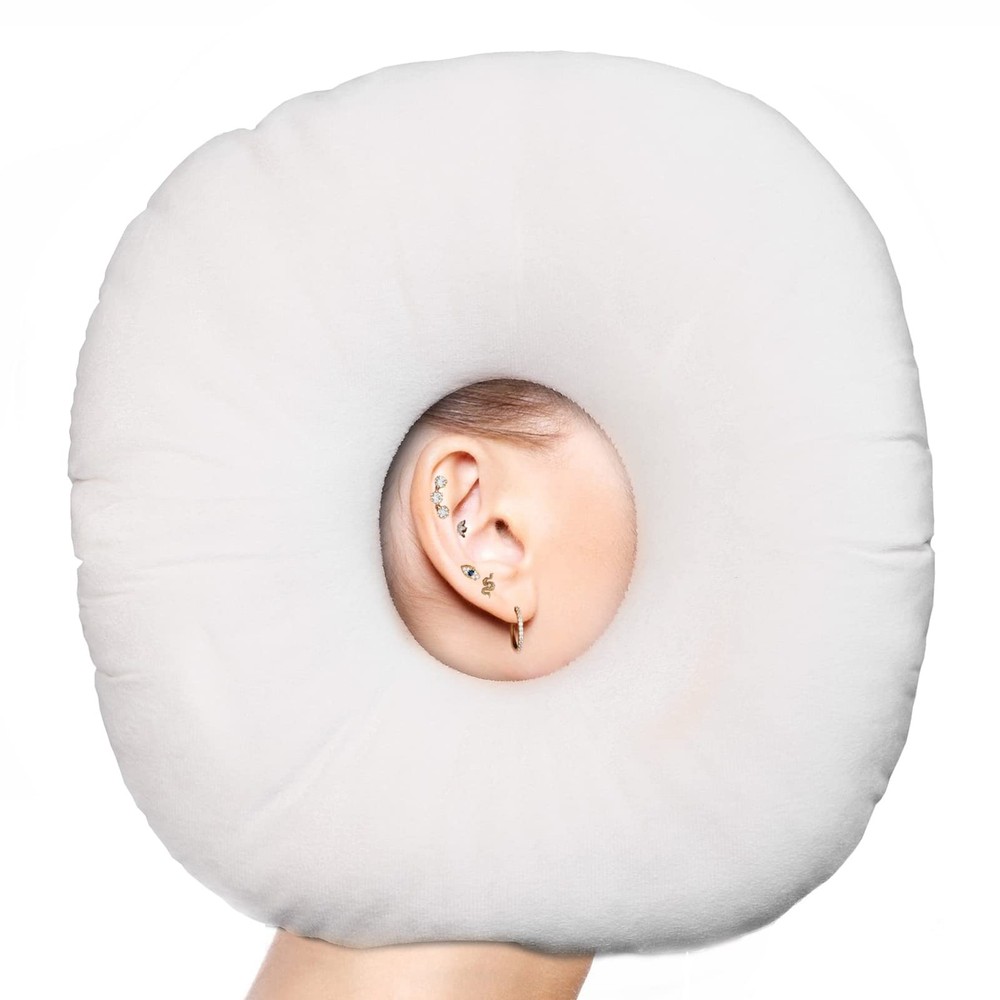 Ear Piercing Pillow with Holes for Side Sleepers Ear Pain Relier Donut Pillow