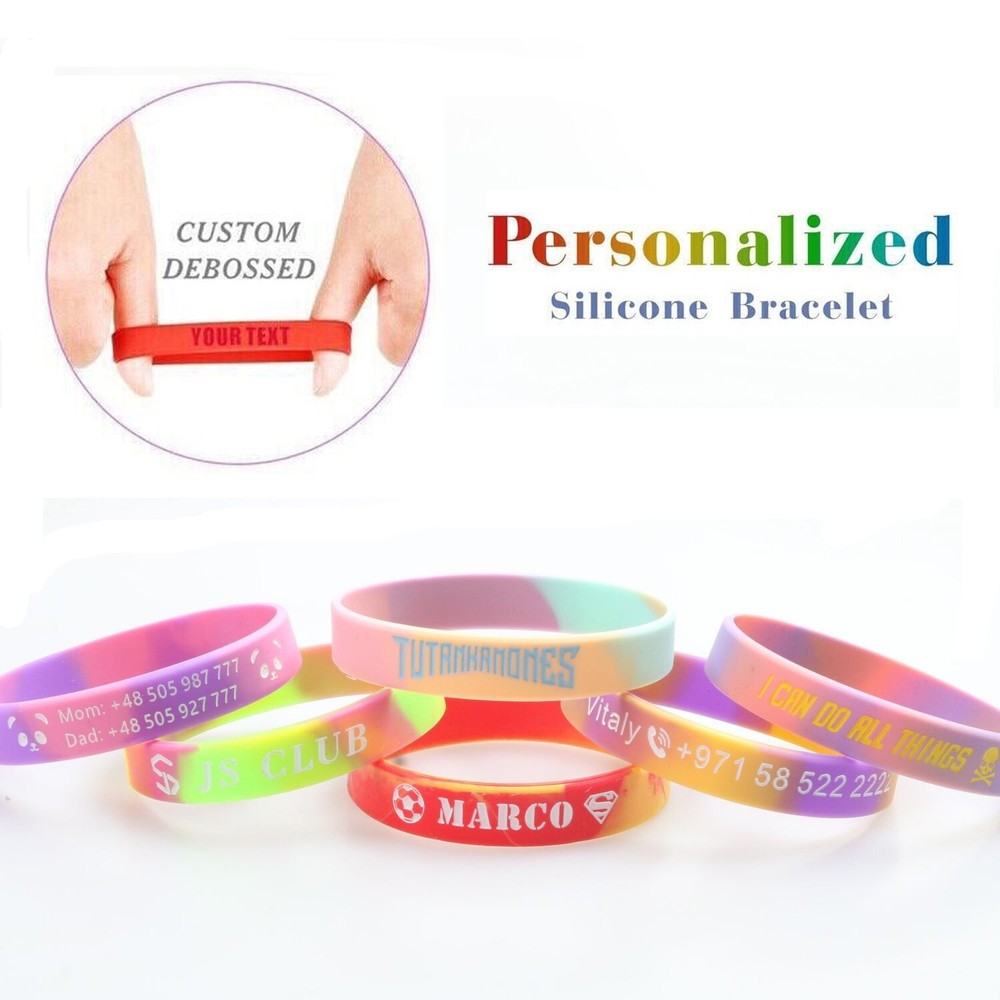 Custom Silicone Wristbands Personalized Rubber Bracelets Your Text Logo Gifts