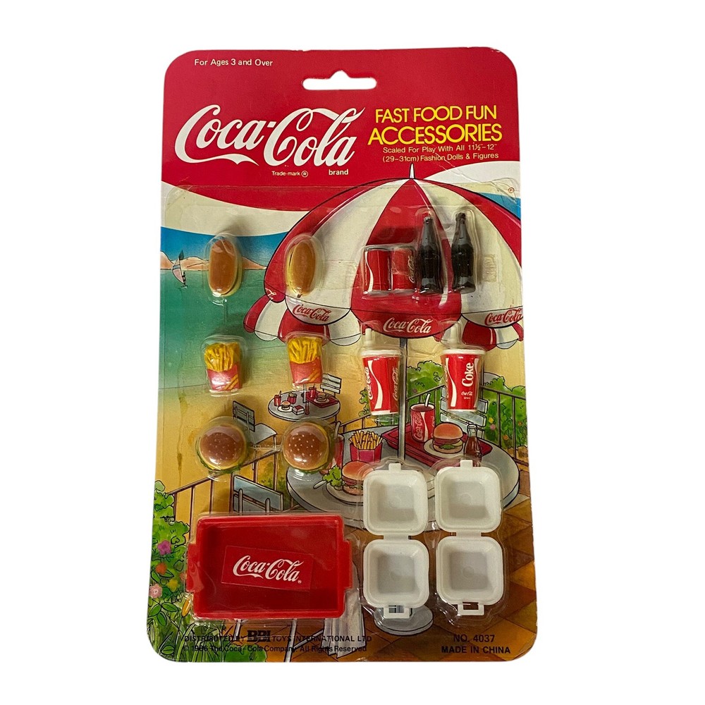 Coca-Cola Fast Food Fun Accessories VTG 80's New & Sealed No. 4037 BBI Toys 1986