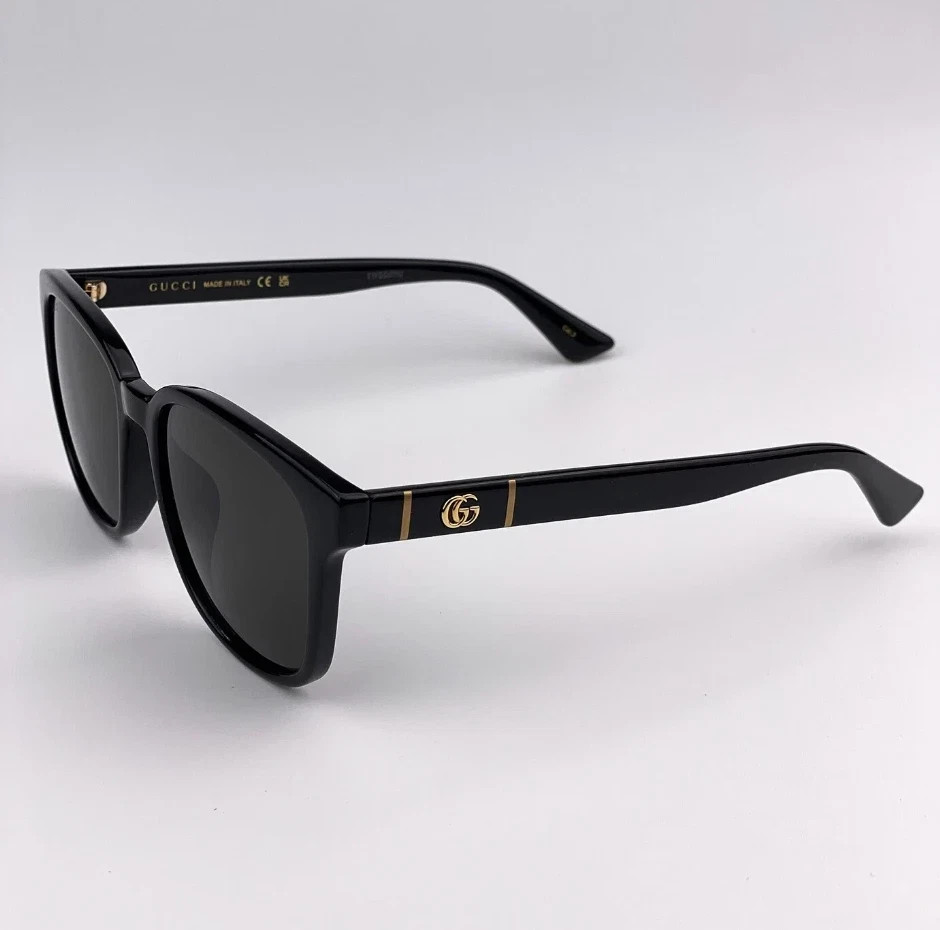 Gucci Men Sunglasses Black Grey Square GG0637SK 001 NEW