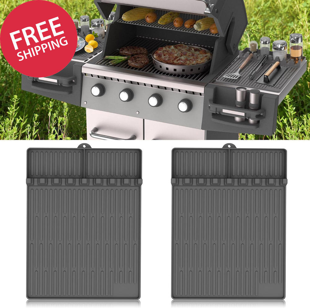 Silicone Griddle Tools Mat for Blackstone - Large Silicone Spatula Mat with Drip