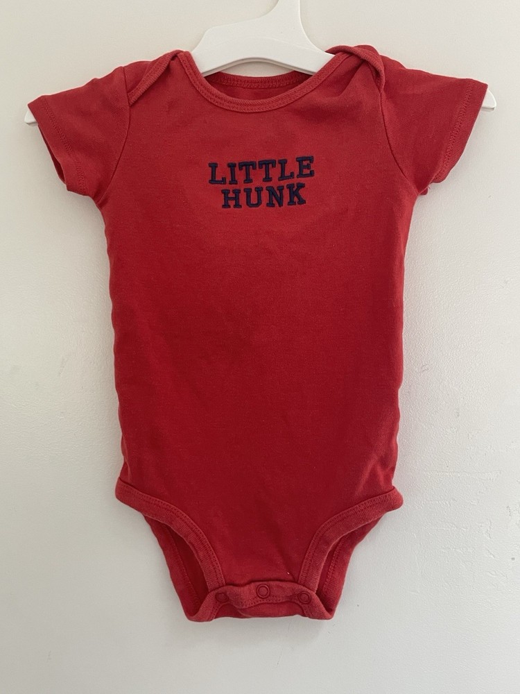 Carter's Baby Boys Embroidered Little Hunk Cotton Short Sleeve Bodysuit Red 9M