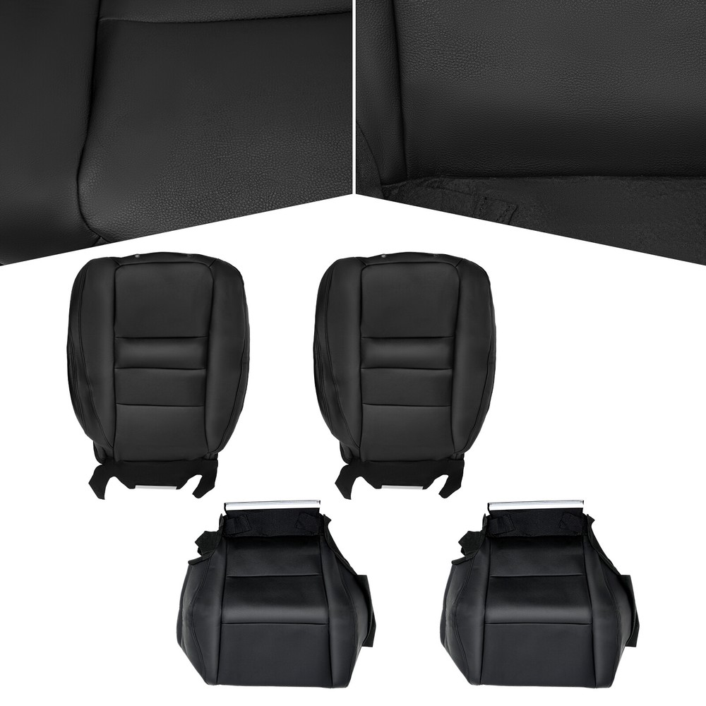Black Driver & Passenger For 2008-2012 Honda Accord Seat Cover Bottom Top Cover
