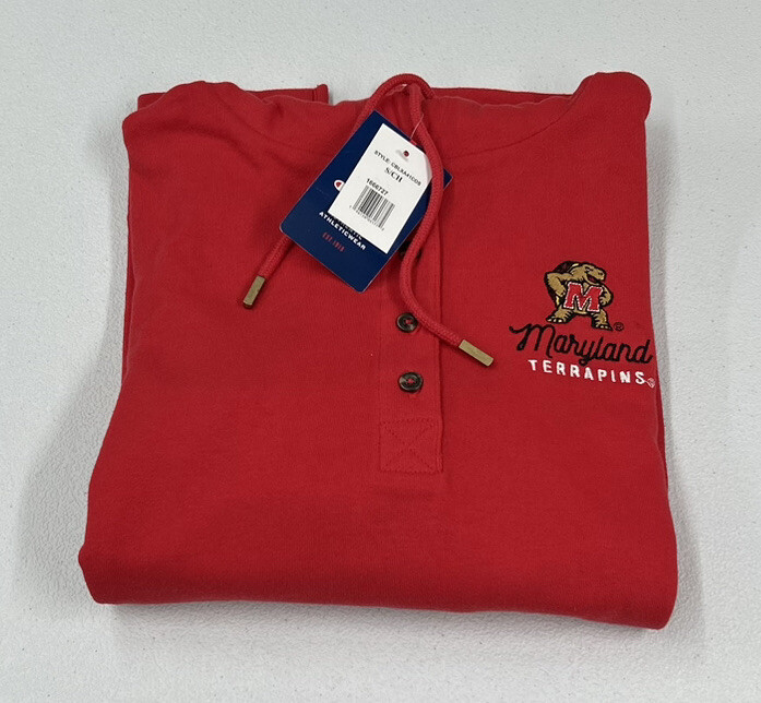 Champion Women's Maryland Terrapins 4-Button Hoodie, Red, Size S
