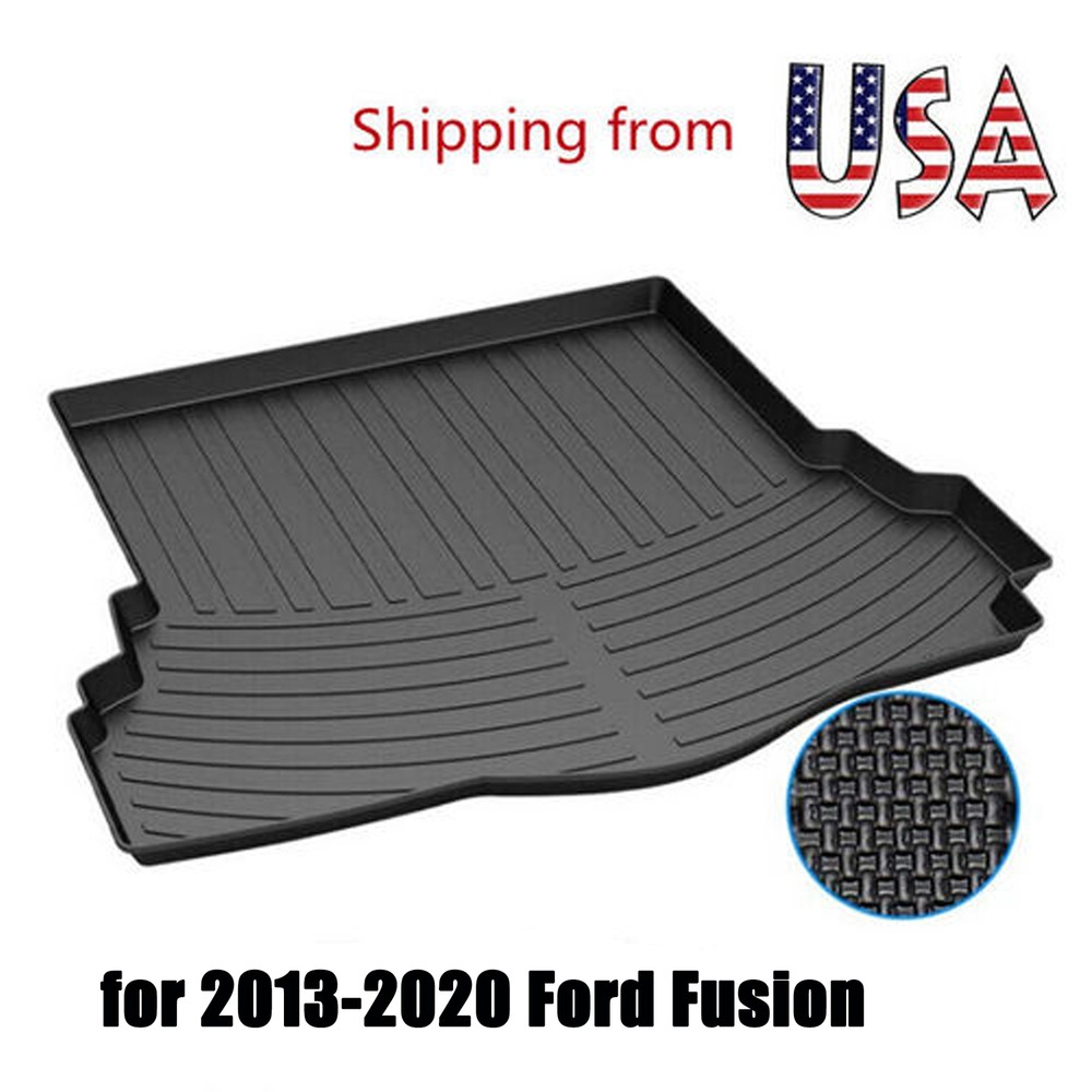 Cargo Trunk Liner Floor Cover Mat Black fit for 2013-2020 Ford Fusion Gas Engine