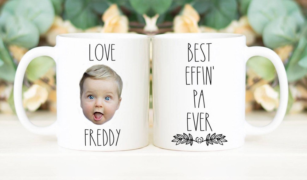 Best Effin' Pa Ever Mug Father's Day Gift Personalized With Photo Of Kids