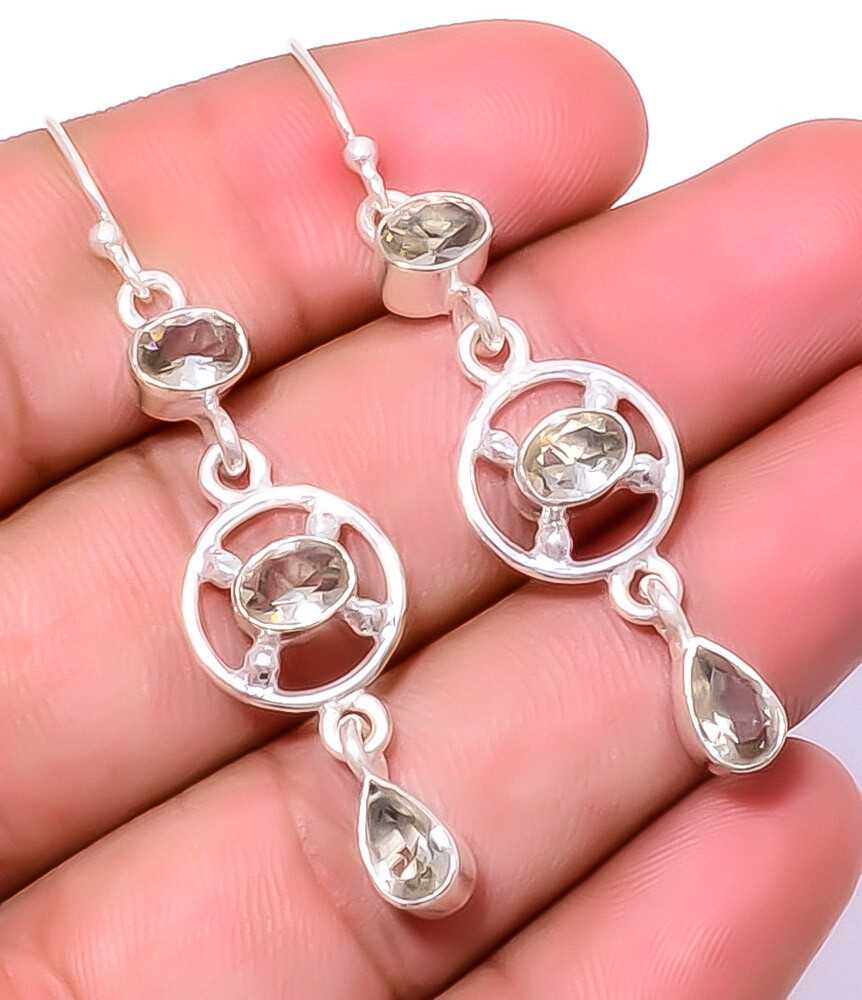 Smokey 925 Sterling Silver Jewelry Earring 2.15