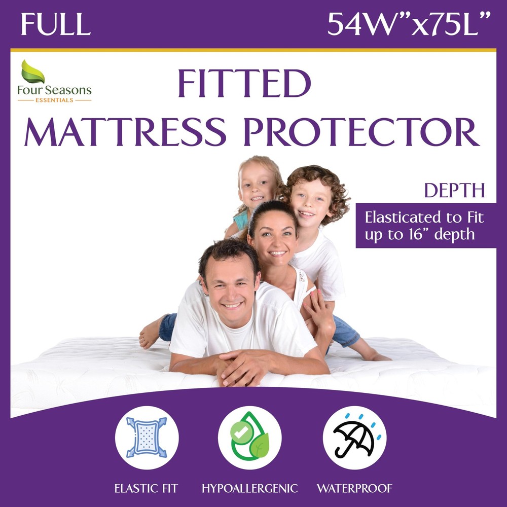 Full Size Waterproof Hypoallergenic Mattress Protector Fitted Sheet