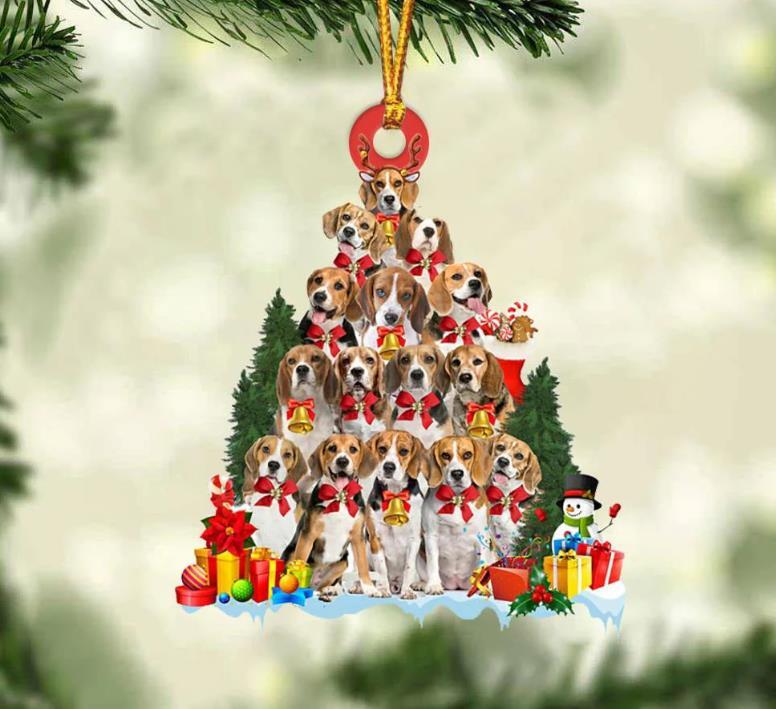 Beagle Dog Christmas Tree Ornament Dog Gifts Acrylic Ornament