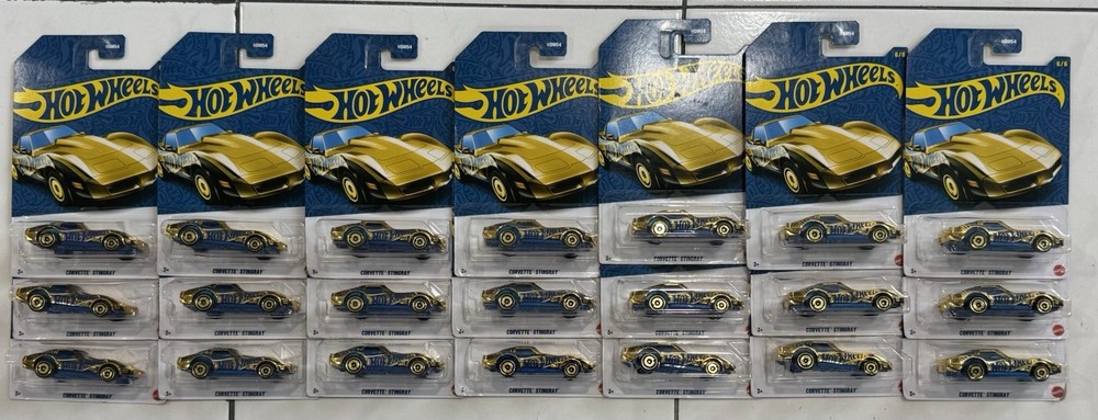 Lot 21 pcs Corvette Stingray chase 2025 Hot Wheels 58th Anniversary
