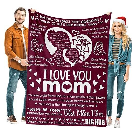 Mothers Day Blanket Gifts for Mom,I Love You,Mom Blanket, 70
