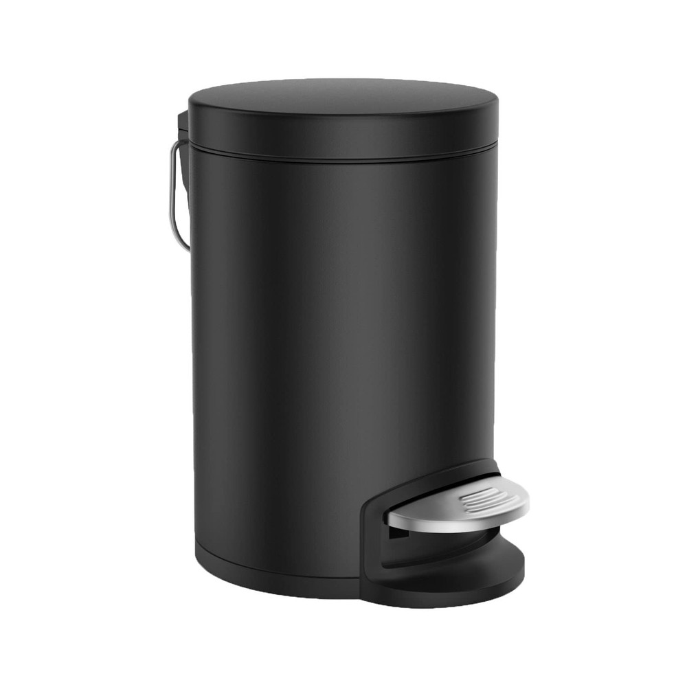 Small Trash Can with Lid Soft Close, Foot Pedal Round Bathroom Garbage Can wi...