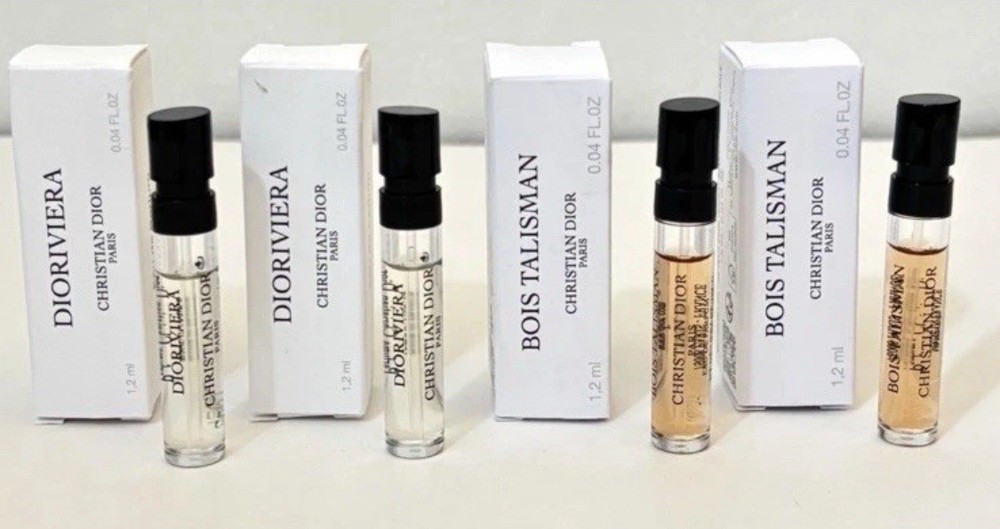 Dior Fragrance Samples Set 4 Pcs 2 Bois Talisman 2 Dioriviera 1.2ml Each New Authentic