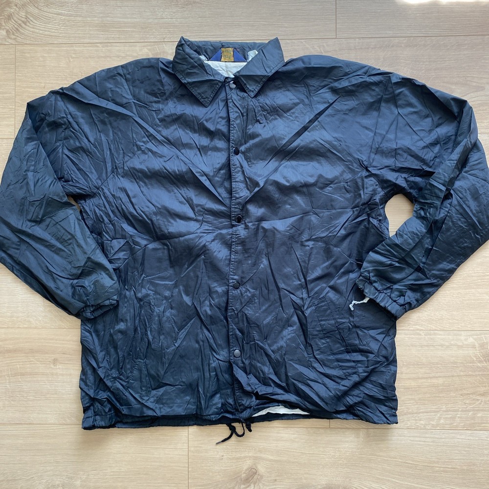 Men's XL Black Nylon Weather Breaker Coach Jacket Windbreaker