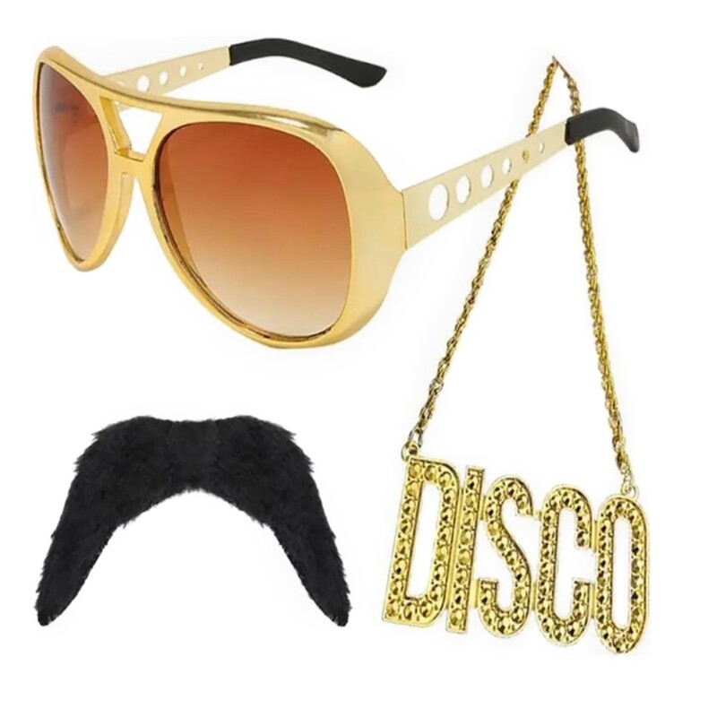 Men s Costume Accessories Set Mustache Sunglasses Necklace