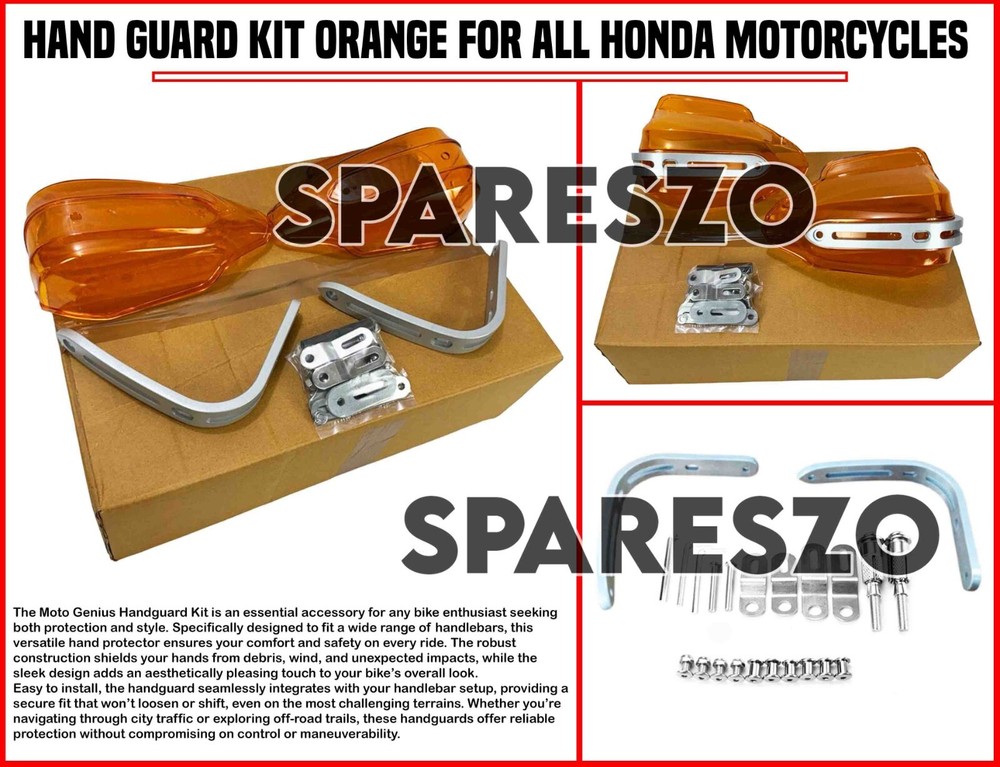 Orange Hand Guard Kit – Universal Fit for Honda Motorcycles