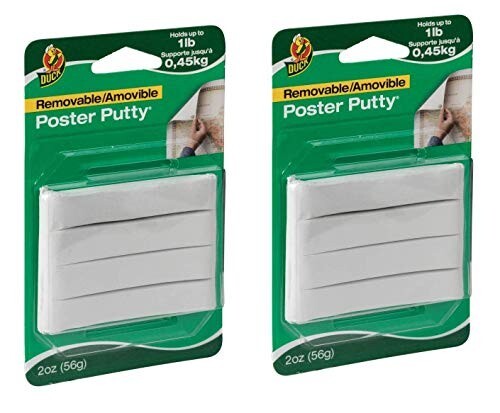 Duck Brand Reusable Removable Poster Putty for Mounting, 2 oz, White-2 Pack