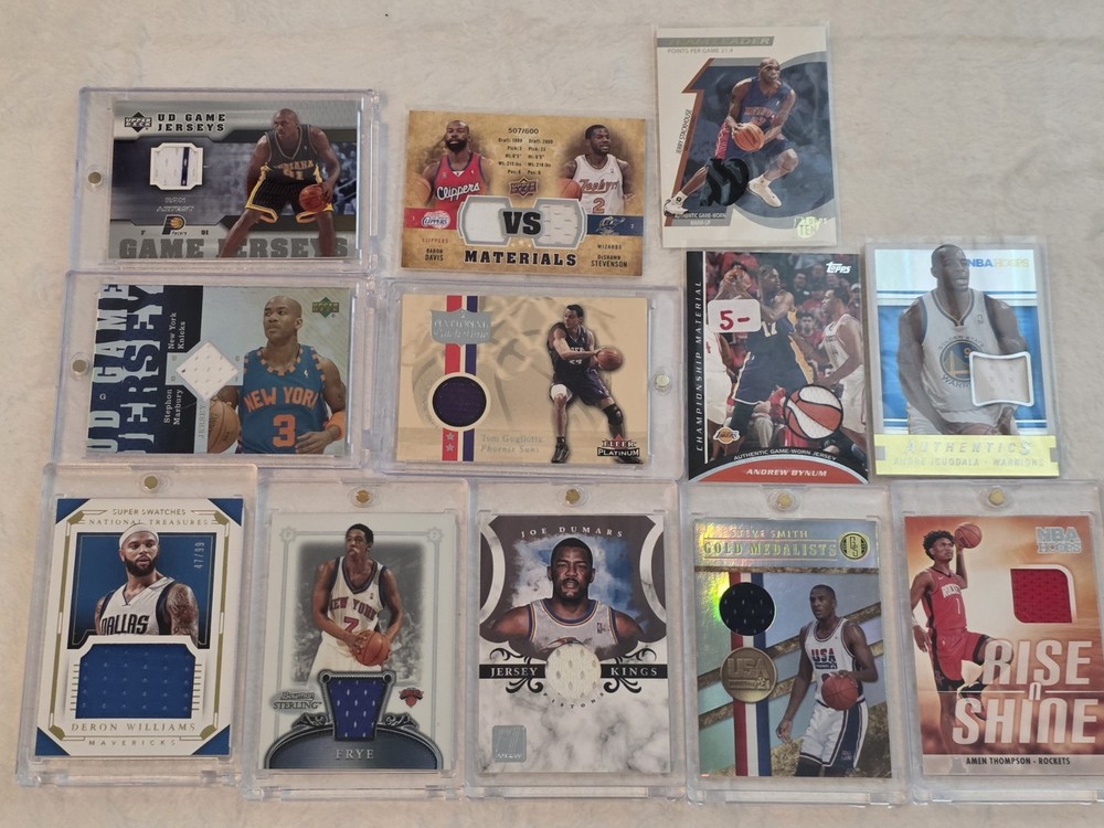 NBA Basketball 12- Card Lot. All Game Used Jersey Cards. All-Stars