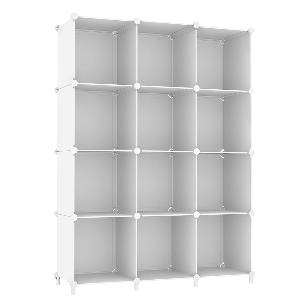 Cube Storage Organizer Storage 12 Cube Bookshelf DIY Plastic Closet Clothes S...
