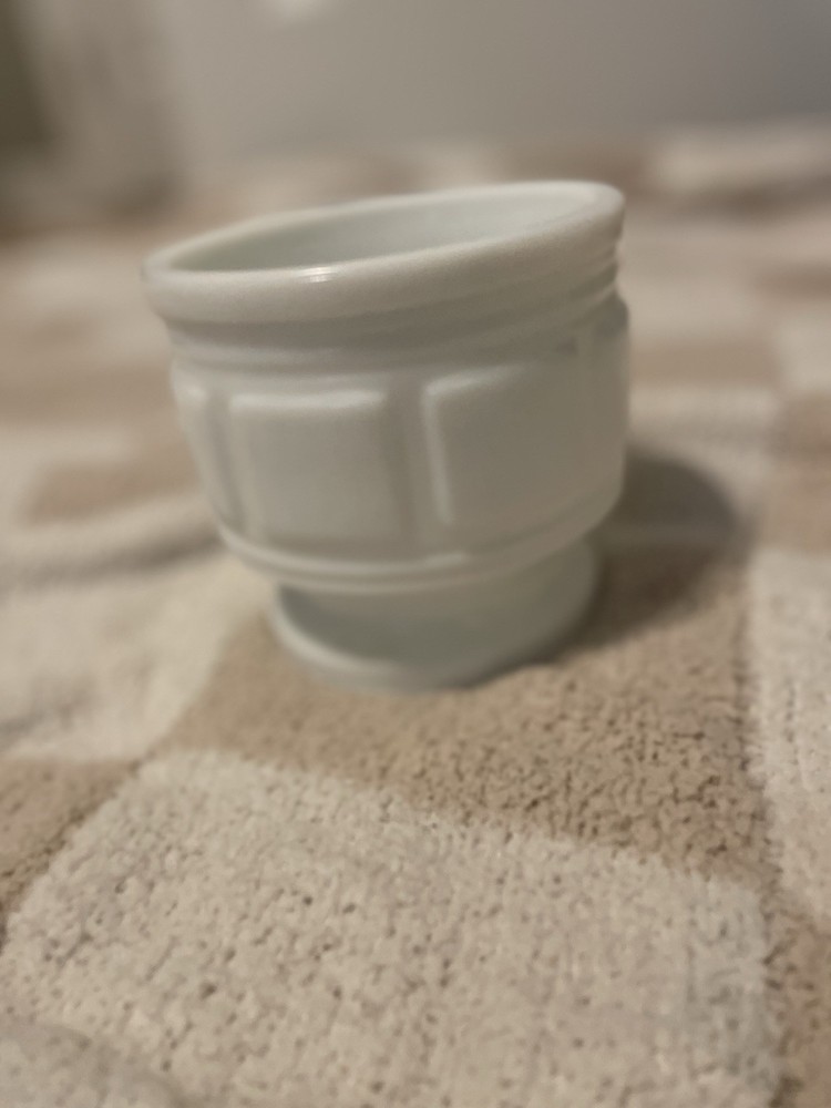 Vintage Randall Milk Glass Pedestal Vase Bowl Planter Round Square Base Midcentury