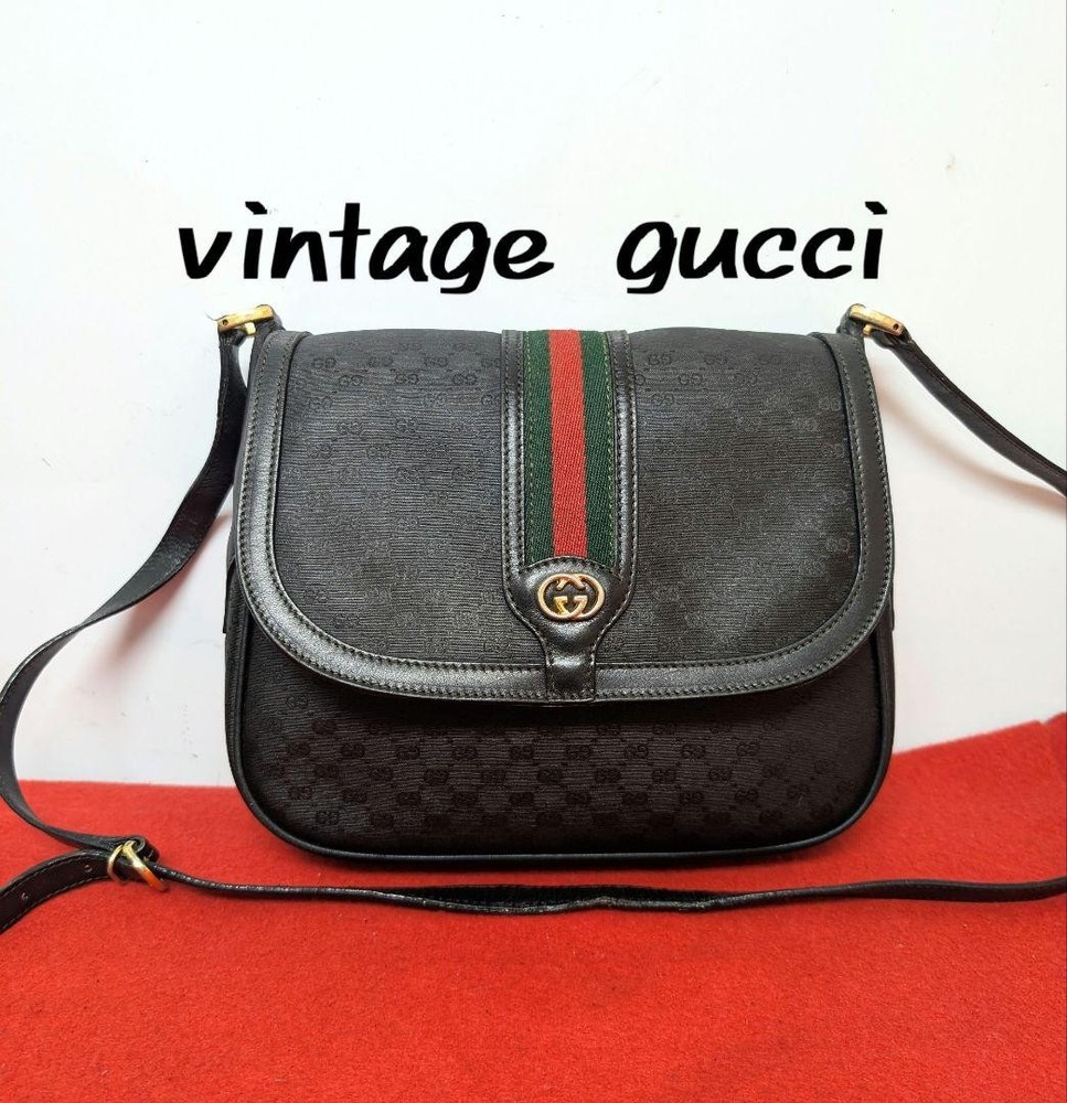Rare Gucci Sherry Micro GG Black Shoulder Bag Excellent Condition