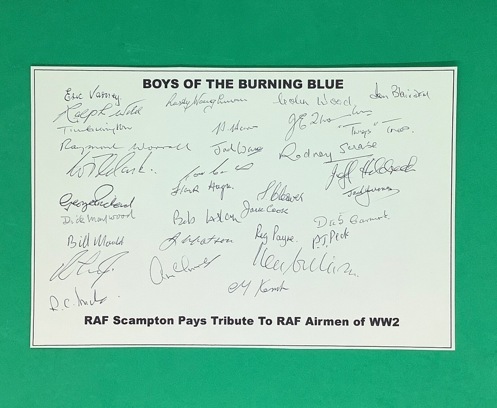 RAF Combat Aircrew Bookplate - Signed By 32 WWII Veterans