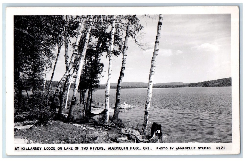 c1940's Killarney Two Rivers Lake Algonquin Ontario Canada RPPC Photo Postcard
