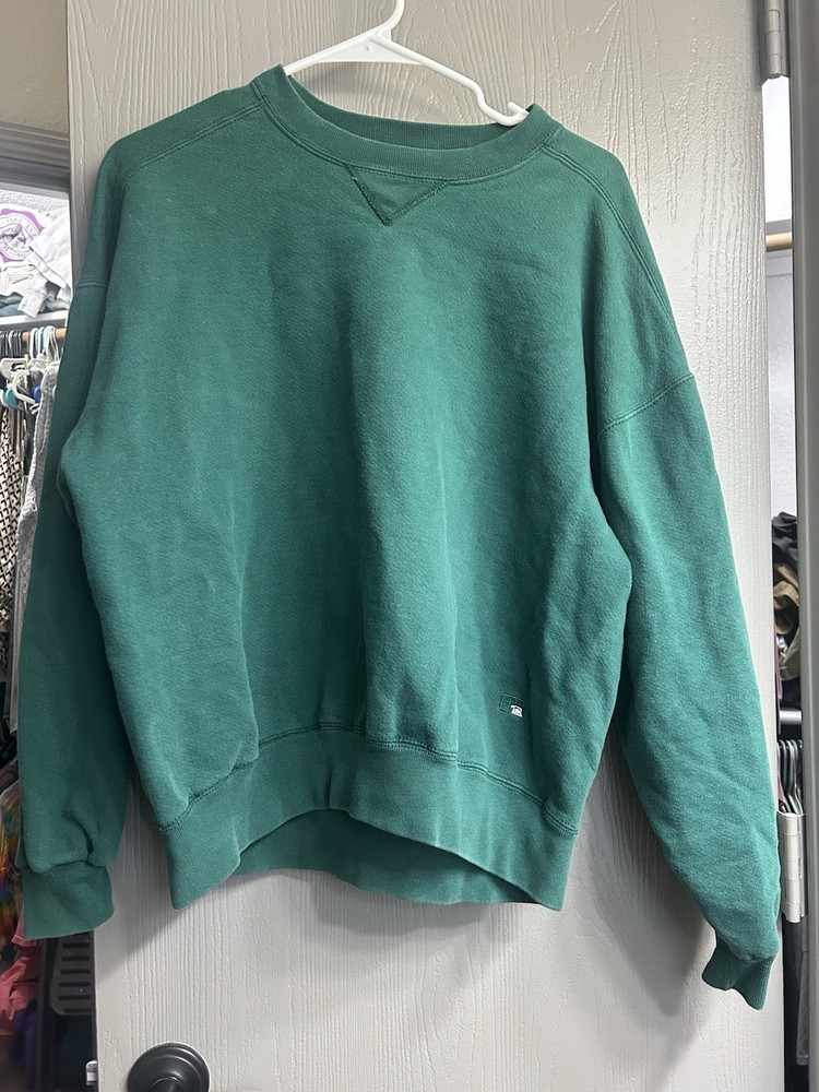 Vintage Russell Athletic Sweatshirt Mens Medium Green Crewneck Pullover USA 90s