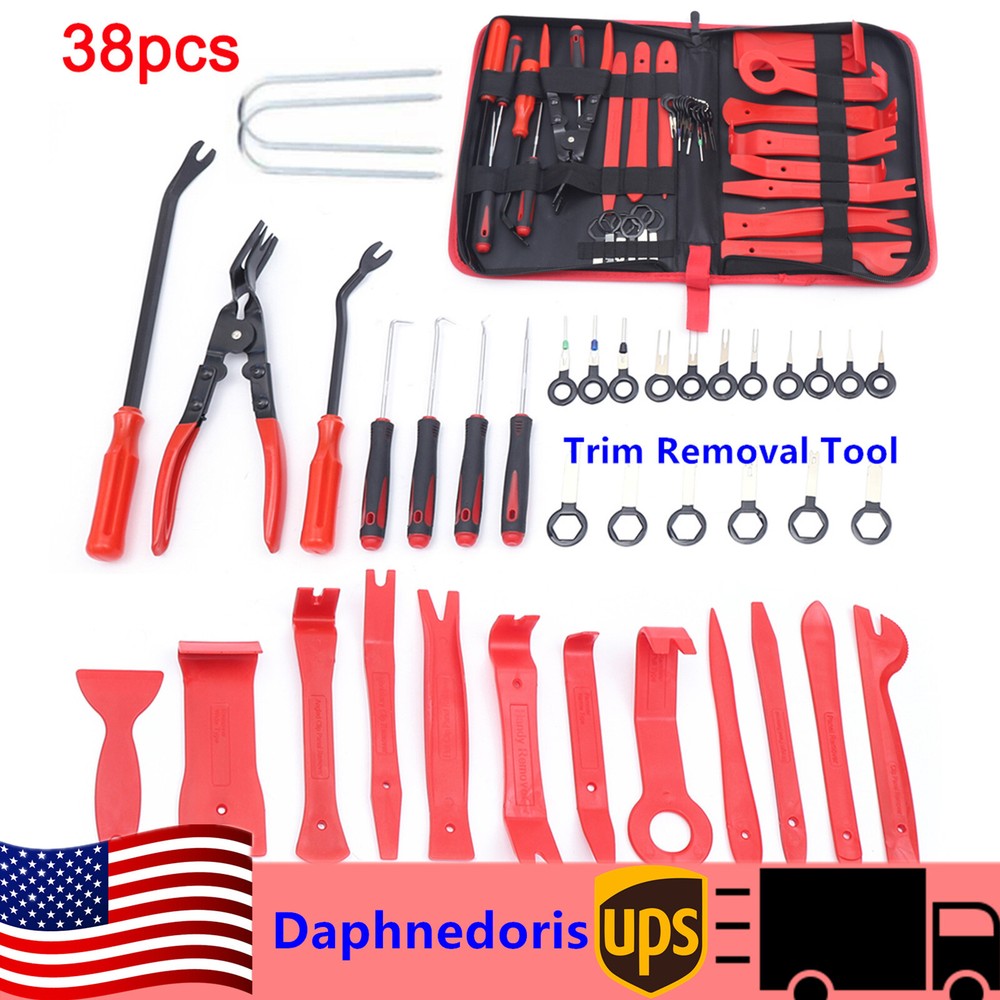 38Pcs Car Trim Removal Tool Set Hand Tools Pry Bar Panel Door Interior Clip Kit