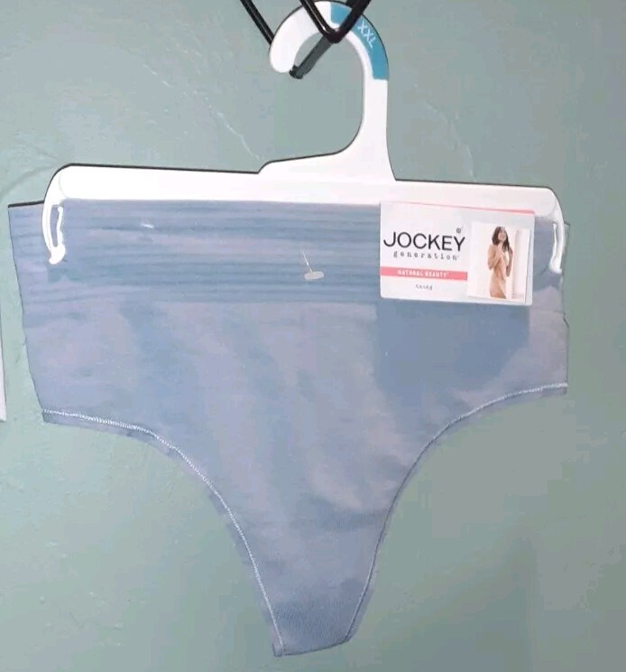Jockey Natural Beauty Thong Seamfree Thong Underwear Blue XXL