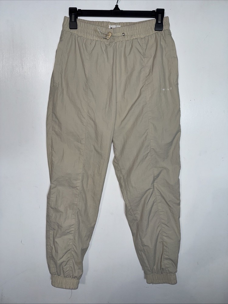 Wilo the Label S Parachute Pants Nylon Jogger Elastic Waist Drawstring Anthro
