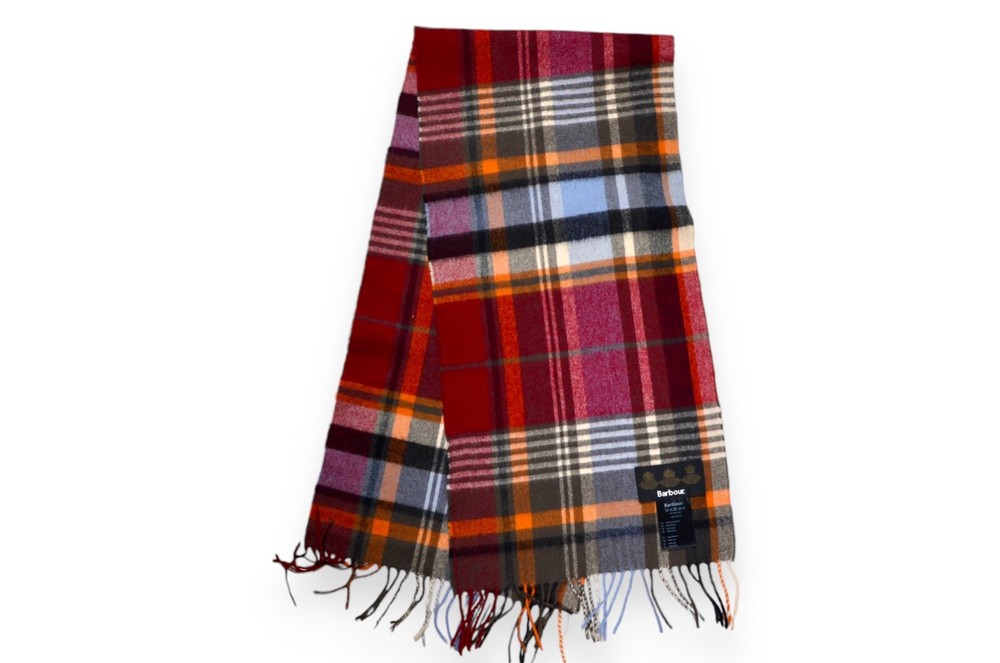Barbour Scarf Wool Multicolor Tartan England Classic One Size