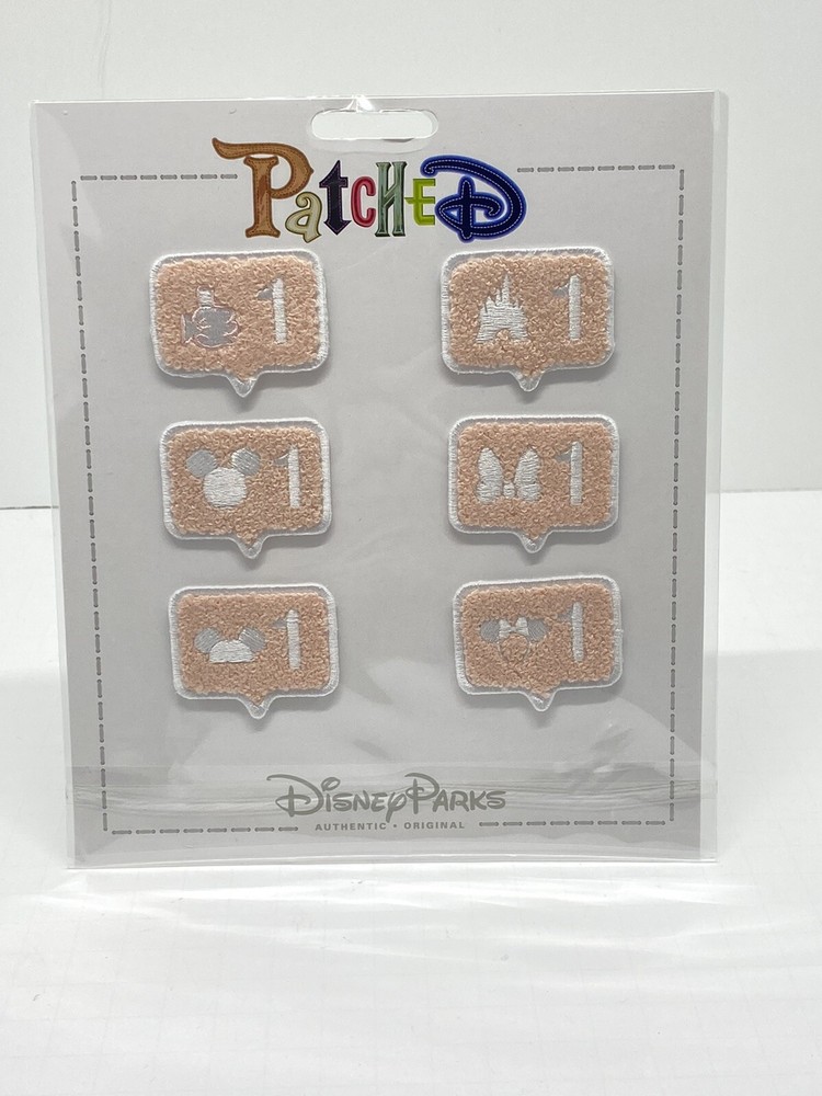 Disney Parks Patched Mickey Mouse Icons LIKE Patch Set 6 Patches Pink Bubble New