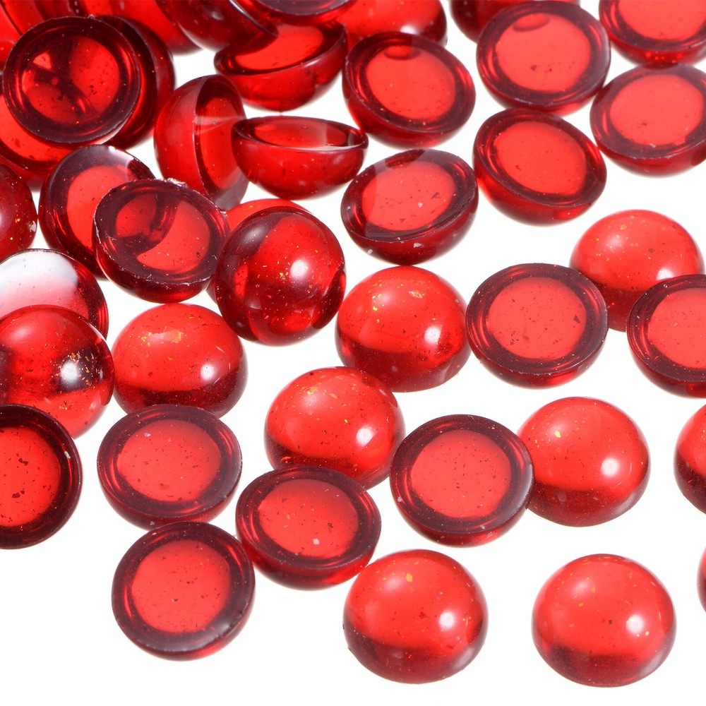 100pcs 12mm Wine Red Cat Eye Resin Flatback Dome Beads for Jewelry Making