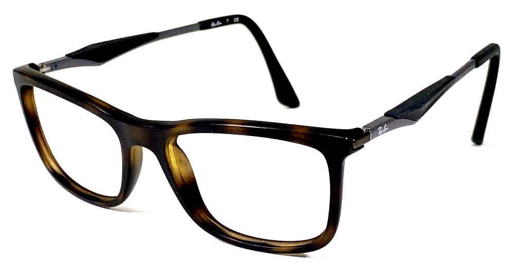 RAY-BAN RB7029 5200 Brown Tortoise Matte/Silver Eyeglasses Frame 53-17-145