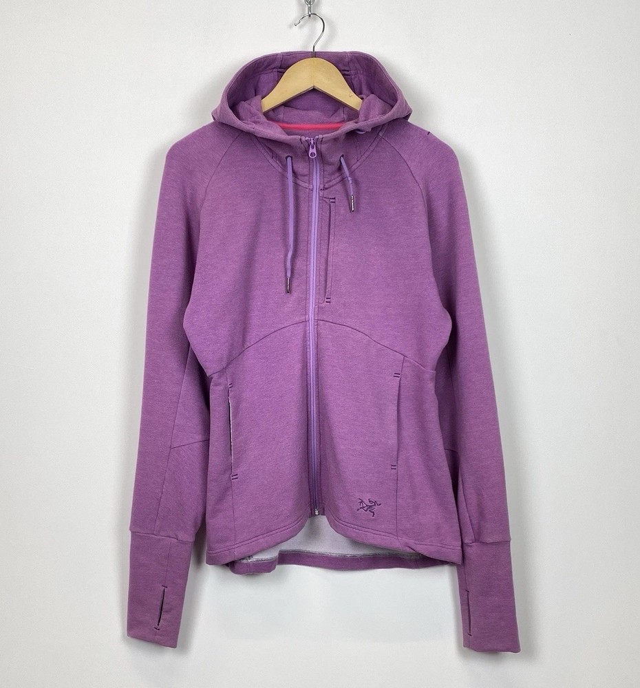 Arcteryx Full Zip Hoodie Trim Fit Women’s Size M Purple Top Long Sleeve Outdoor