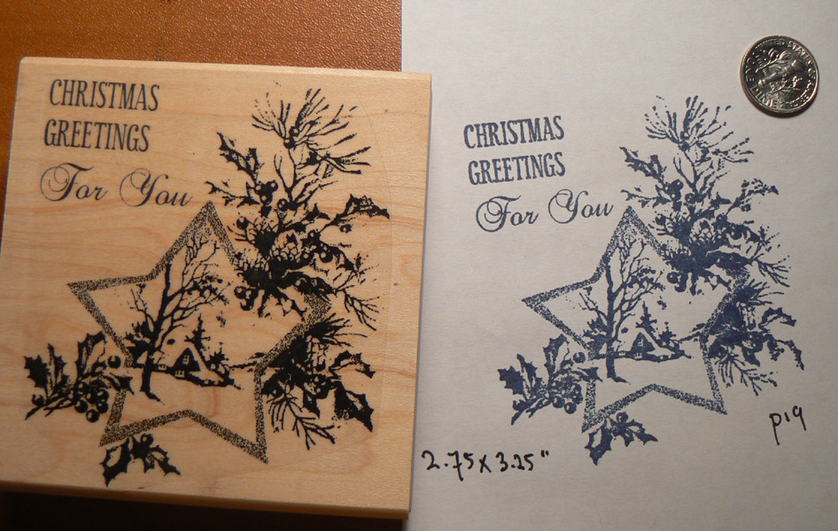 Christmas Greetings For You, Vintage image  3x3